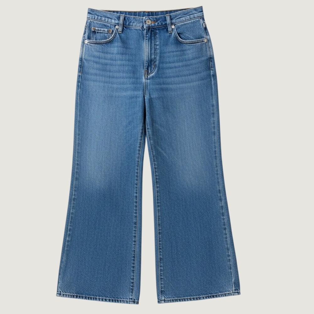 Madewell Wide Sweep Trouser Womens 27 Blue High Rise Denim Jeans Wide Leg - Picture 1 of 5